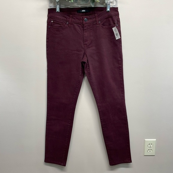 NWT else Malbec Wine Burgundy Skinny Denim Jeans 27 - Picture 1 of 16